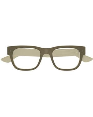 McQueen Eyewear Square Frame Glasses - Metallic