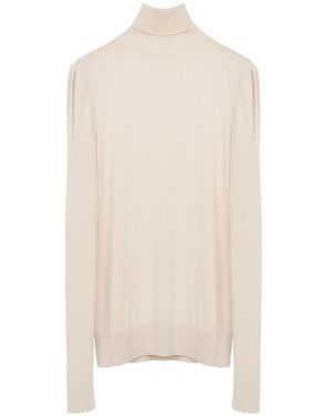 Chloé Roll Neck Wool Sweater - White