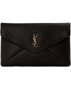 Saint Laurent Envelope-Style Clutch Crafted - Black