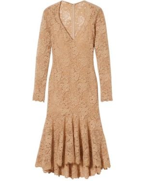 Gucci Gg Flower Stretch Lace Dress - Natural