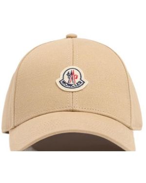 Moncler Logo Cotton Gabardine Baseball Cap - Natural