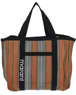 Isabel Marant Darwen Stripe-Jacquard Tote Bag - Black