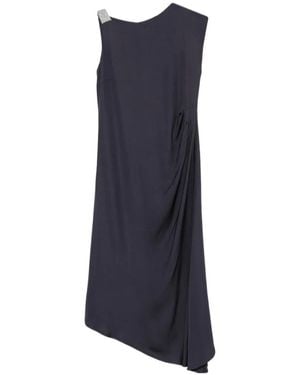 Peserico Embellished Draped Dress - Blue