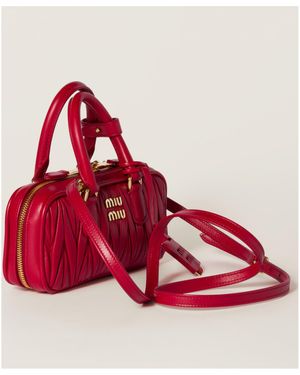 ≪Miu Miu≫Arcadie マトラッセ ナッパレザー レッドミニバッグ Red Arcadie Matelassé Nappa Leather Mini-bag | Miu Miu