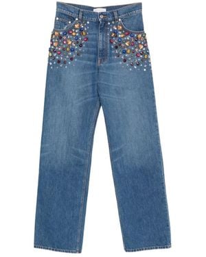 Stella McCartney Logo Patch Embellished Jeans - Blue