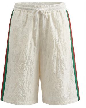 Gucci Stripe Detail Nylon Shorts - Natural