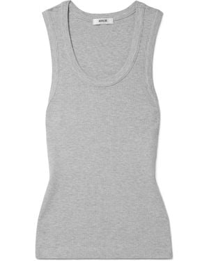 Agolde Ribbed Stretch Vest - Gray
