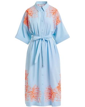 Essentiel Antwerp Floral Embroidered Dress - Blue