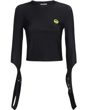 Barrow Cropped Split-Sleeve T-Shirt - Black
