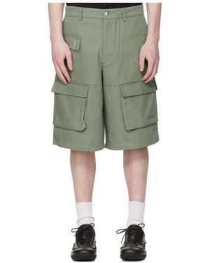 HELIOT EMIL Cellulae Belt Loop Cargo Shorts - Green
