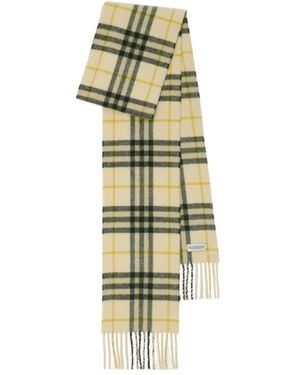 Burberry Checked Fringe Detailed Scarf - Metallic