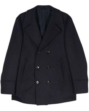 Eleventy Double-Breasted Coat - Blue