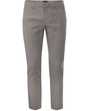 Dondup Slim-Fit Straight-Leg Trousers - Grey