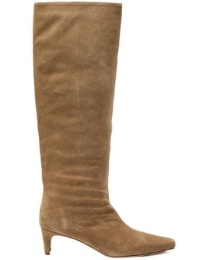 STAUD Wally Suede Knee-High Boots - Brown