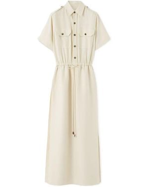 Loro Piana Nicoletta Short-Sleeved Dress - White