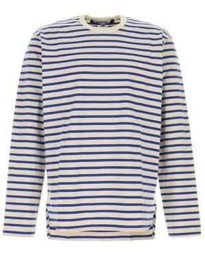 Junya Watanabe Oversized Striped Long Sleeve T-Shirt - Blue
