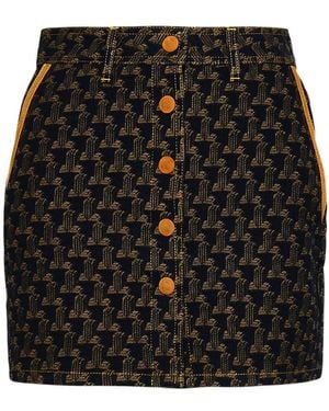 Lanvin High Waist Logo Jacquard Mini Skirt - Black