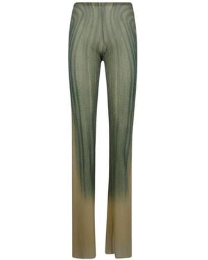 Jean Paul Gaultier Spiral-Print Trousers - Green