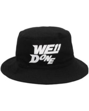 we11done Printed Hat - Black