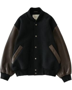 Studio Nicholson Long-Sleeved Baseball Jacket - Black