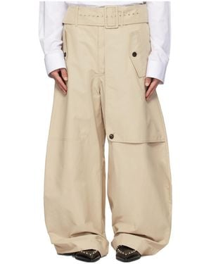 Egonlab Belted Trench Belt Loop Casual Pants - Natural