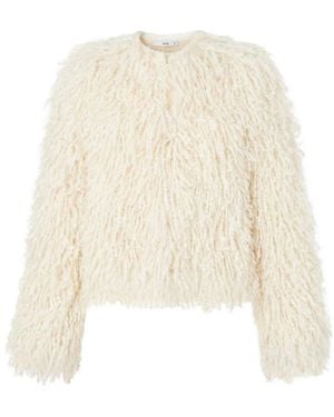 Fendi Ivory Long-Pile Cashmere And Mohair Jacket - White