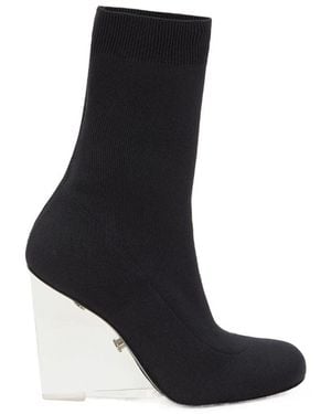McQueen Heeled Slip-On Stretch Boots - Black