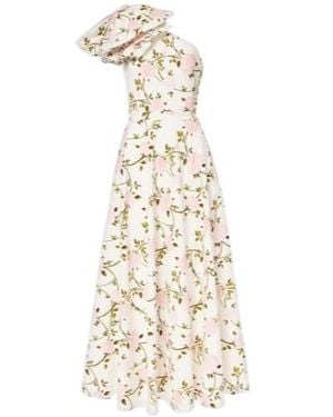 Giambattista Valli One-Shoulder Ruffled Cotton Cocktail Dress - White