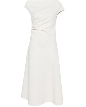 P.A.R.O.S.H. Pingu Draped-Effect Midi Dress - White