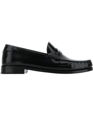 Saint Laurent Leather Loafers - Black