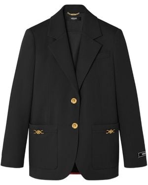 Versace Single-Breasted Tailored Blazer - Black