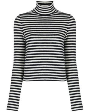 Jil Sander Logo-Patch Striped Wool Sweater - Black