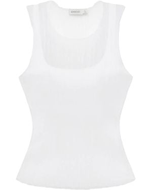 Jonathan Simkhai Oakley Semi-Sheer Tank Top - White