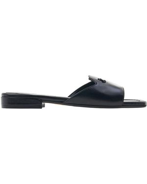 Jimmy Choo Square-Toe Flat Sandals - Blue