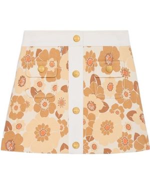 Celine Trapeze Mini Skirt - Natural