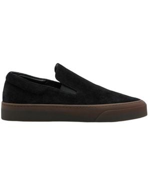 The Row Mh Suede Slip-On Shoes - Black