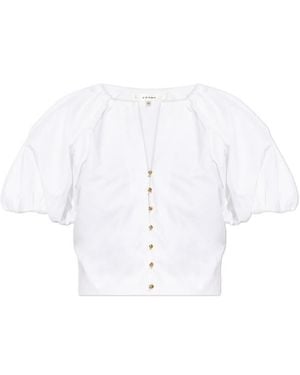 FRAME Puff Sleeve Top - White