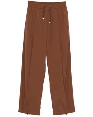 Herno Lightweight Drawstring Cropped Pants - Brown
