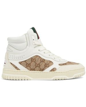 Gucci Re-Web Series High-Top Skate Shoes - Natural