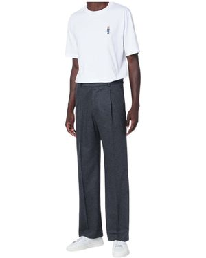 Pt Pantaloni Pt Torino Pleated Wool Trousers - Blue