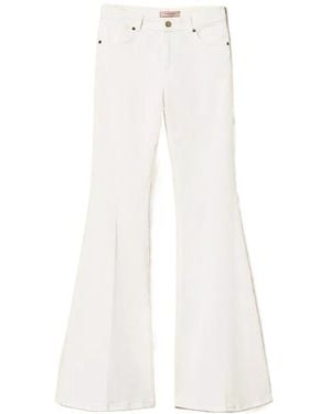 Twinset Mid-Rise Flared Jeans - White