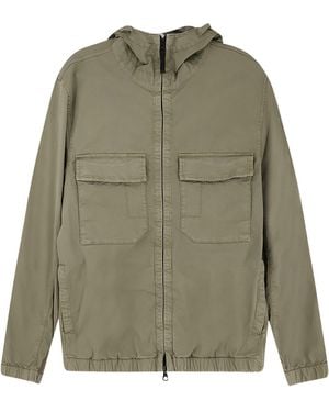 Stone Island Stretch Cotton Twill-Tc Jacket - Green