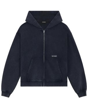 we11done Hooded Zipper Hoodie - Blue