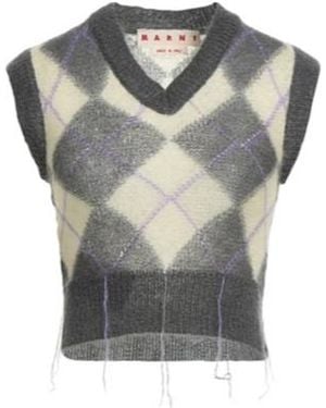 Marni V-Neck Knitted Top - Grey