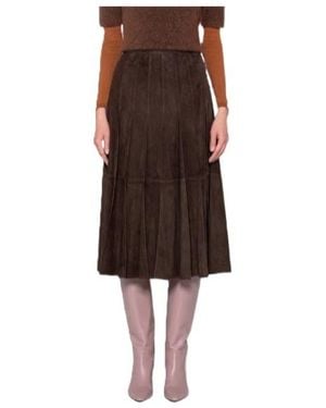 DESA NINETEENSEVENTYTWO Pleated Skirt - Brown