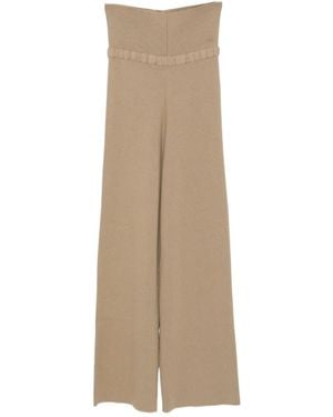 AYA MUSE Ribbed Knitted Pants - Natural