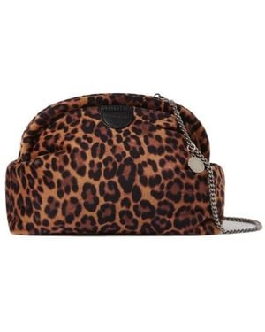 Stella McCartney Leopard Falabella Padded Clutch Bag - Brown