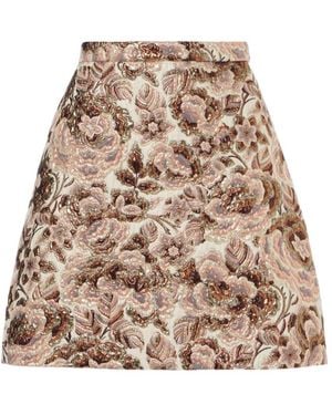 Valentino Après L'Hiver Matelassé Floral Miniskirt - Natural
