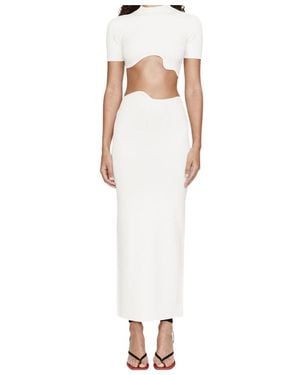 Christopher Esber Marapadita Ribbed Knitted Skirt - White