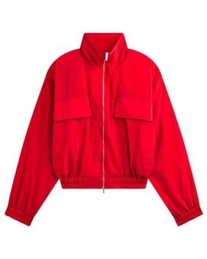 Frankie Shop Drea Sheer Bomber Jacket - Red